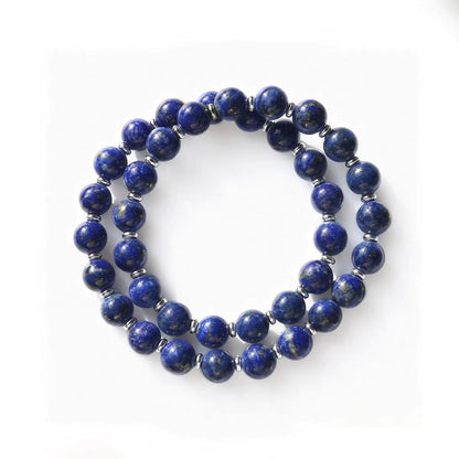 Lapis Lazuli Double Strand Healing Bracelet – Truth, Wisdom & Protection