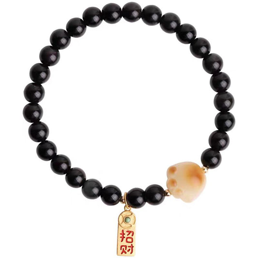Wealth Paw Obsidian Bracelet – Attract Abundance &amp; Shield Negativity