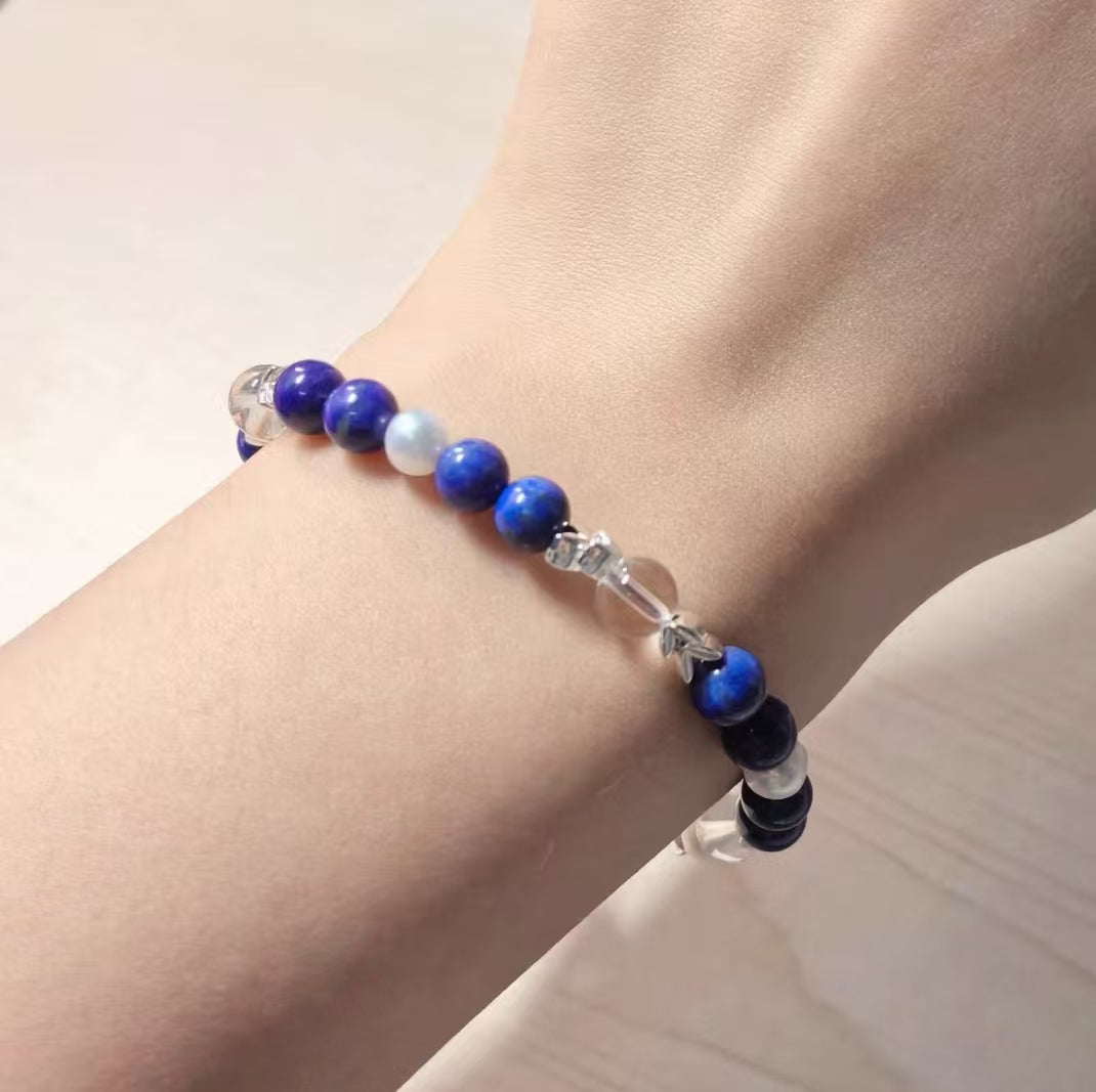 Deep Serenity Bracelet – Lapis Lazuli & Clear Quartz Healing Crystal Jewelry