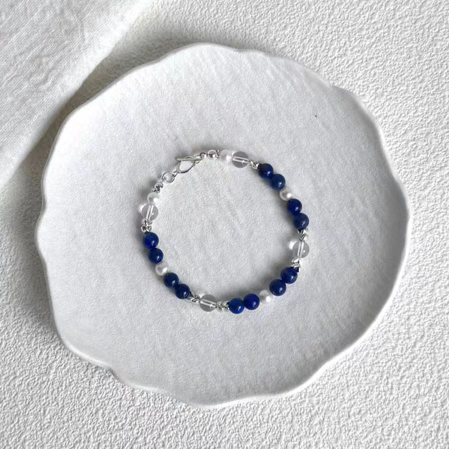 Deep Serenity Bracelet – Lapis Lazuli & Clear Quartz Healing Crystal Jewelry