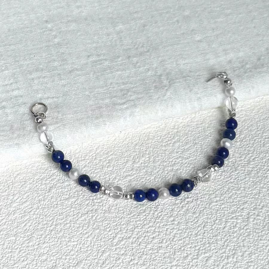 Deep Serenity Bracelet – Lapis Lazuli & Clear Quartz Healing Crystal Jewelry