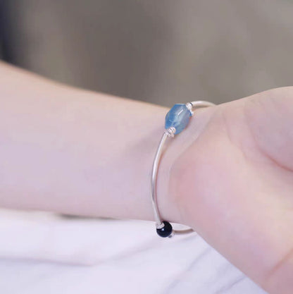 Elegant Mixed Crystal Open Bangle