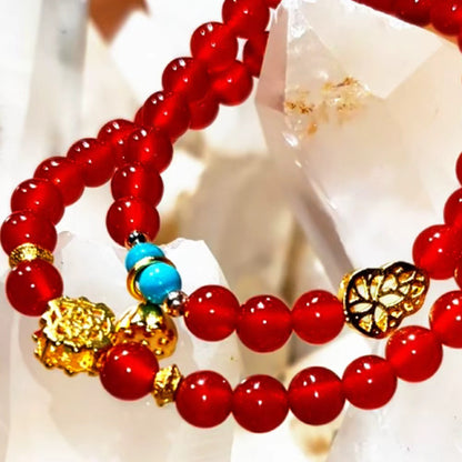 Red Agate Double Wrap Bracelet | Luck • Protection • Energy Boost