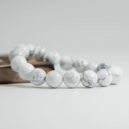 White Howlite Crystal Healing Bracelet – Calm & Clarity