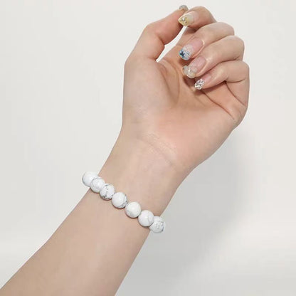 White Howlite Crystal Healing Bracelet – Calm & Clarity