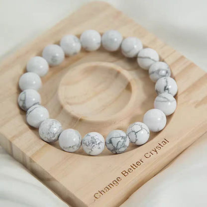 White Howlite Crystal Healing Bracelet – Calm & Clarity