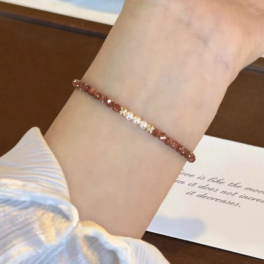 Goldstone & Freshwater Pearl Bracelet – Energy & Confidence