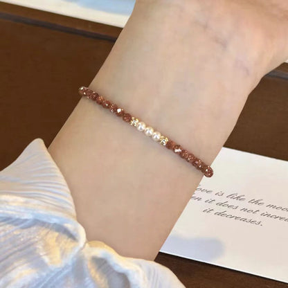 Goldstone & Freshwater Pearl Bracelet – Energy & Confidence