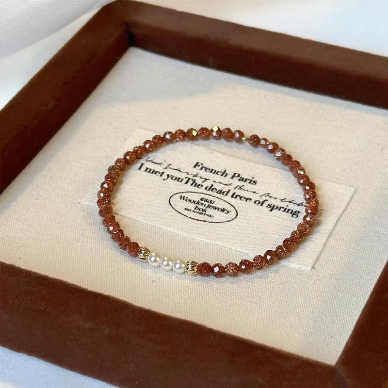 Goldstone & Freshwater Pearl Bracelet – Energy & Confidence