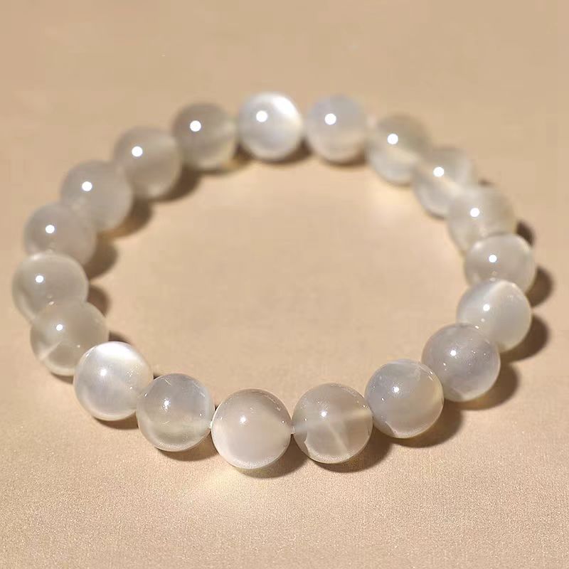 White Moon Cat's Eye Crystal Healing Bracelet – Calming & Intuition Enhancer