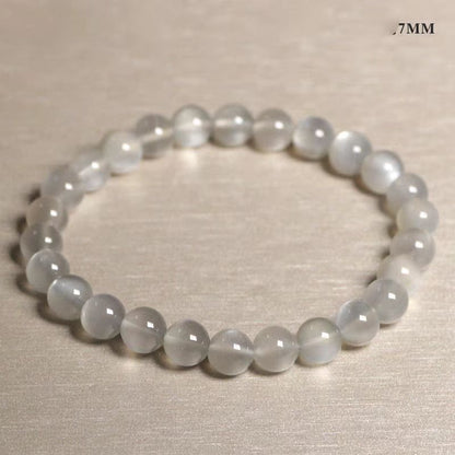 White Moon Cat's Eye Crystal Healing Bracelet – Calming & Intuition Enhancer