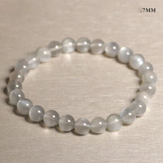 White Moon Cat's Eye Crystal Healing Bracelet – Calming & Intuition Enhancer