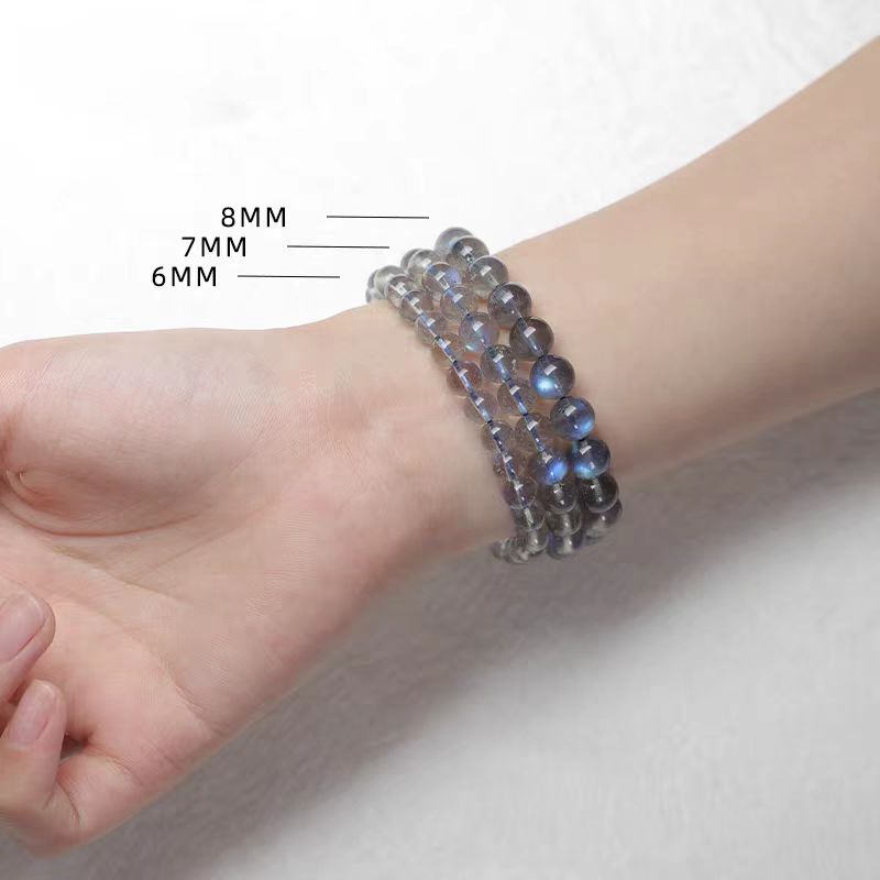 Gray Moonstone Crystal Healing Bracelet – Calming & Intuitive Energy