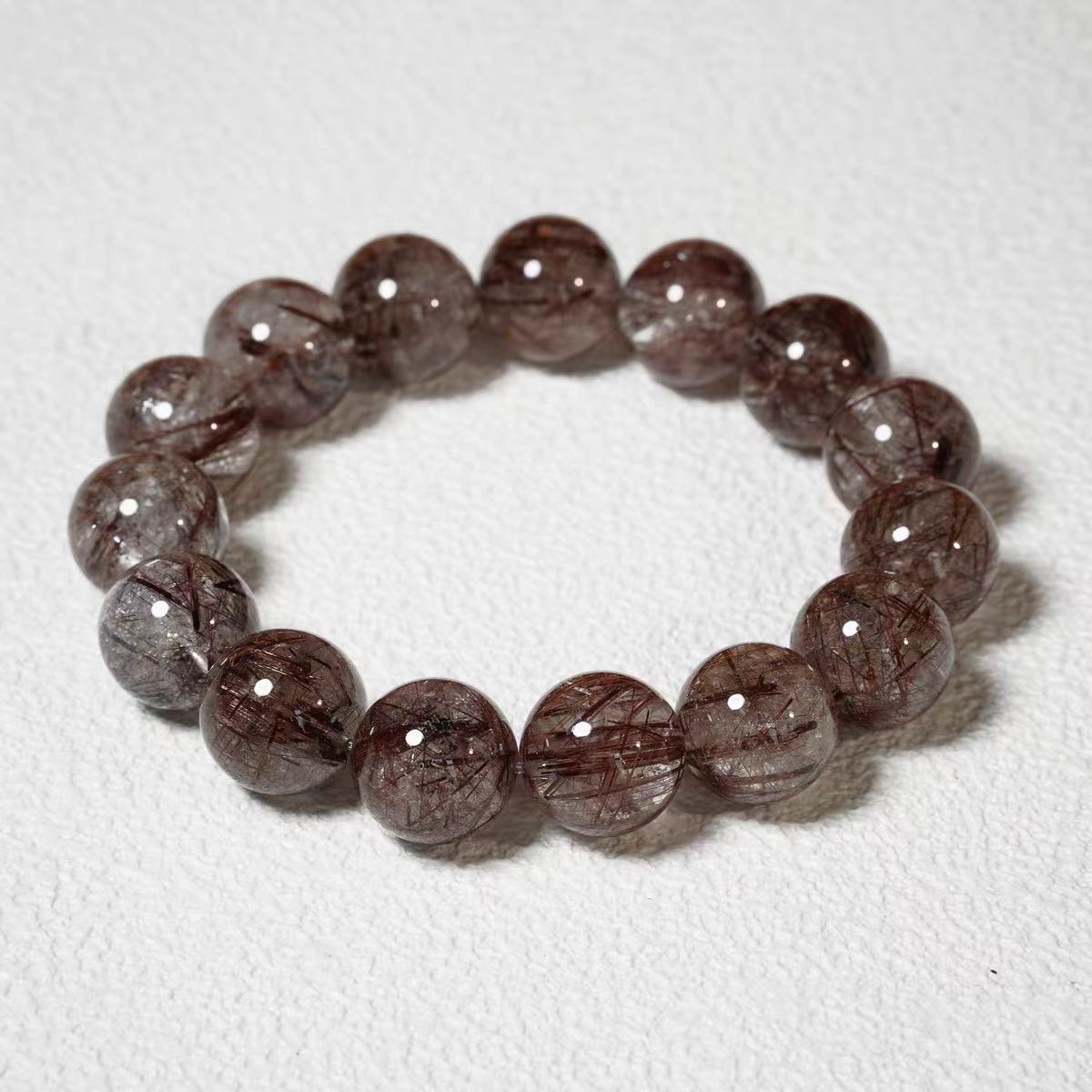 Copper Rutilated Quartz Healing Bracelet – Strength, Focus & Prosperity