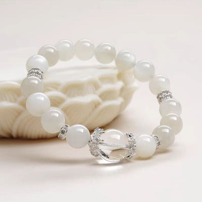 Moonlight Clarity Bracelet – Natural White Quartz & Moonstone