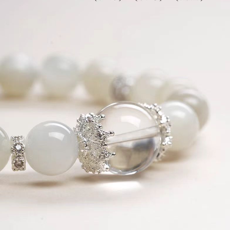 Moonlight Clarity Bracelet – Natural White Quartz & Moonstone