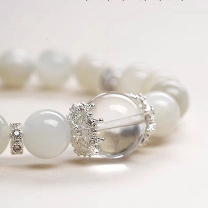 Moonlight Clarity Bracelet – Natural White Quartz & Moonstone