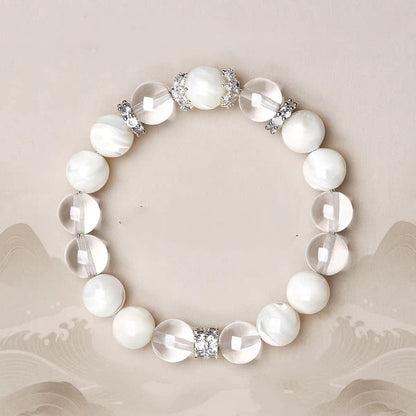 Moonlight Clarity Bracelet – Natural White Quartz & Moonstone