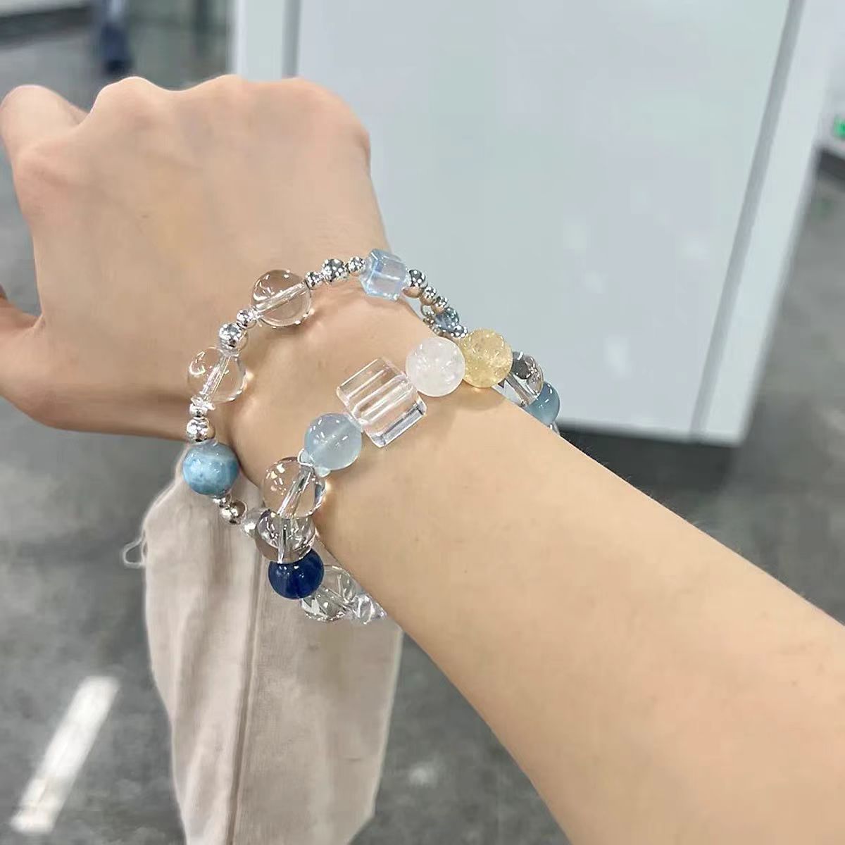 Crystal Harmony Healing Bracelet – Clear Quartz, Blue Lace, Moonstone & More