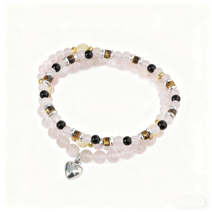 Turquoise Healing Energy Bracelet – Double Wrap with Heart Charm