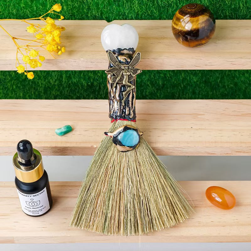 Crystal Witch Broom – Tiger's Eye, Amethyst & Tourmaline