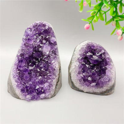 Natural Amethyst Crystal Cluster Geode – Raw Standing Druzy Display for Energy & Home Décor