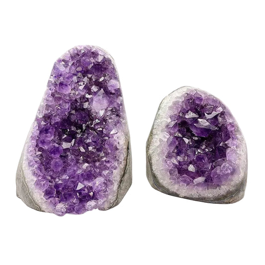 Natural Amethyst Crystal Cluster Geode – Raw Standing Druzy Display for Energy & Home Décor