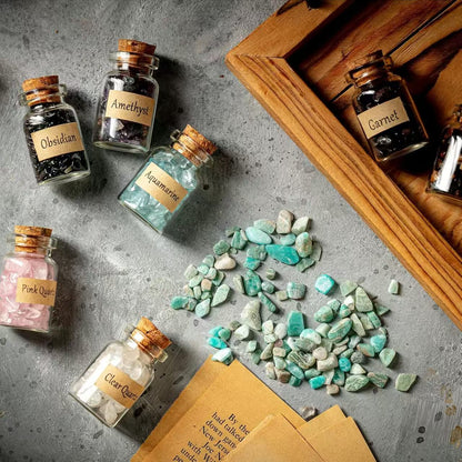 Crystal Wish Bottle – Natural Gemstone Mini Jar