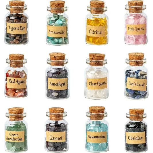 Crystal Wish Bottle – Natural Gemstone Mini Jar