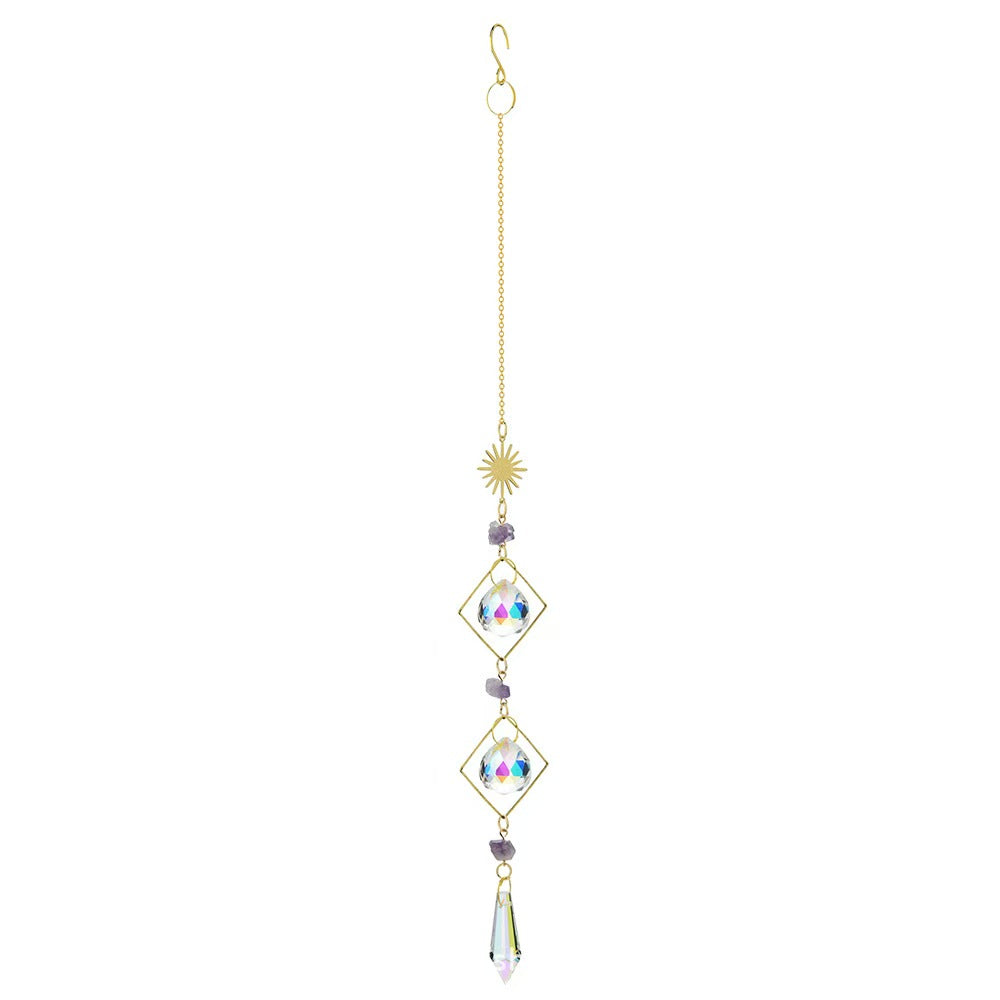 Rainbow Light Crystal Suncatcher | Chakra Healing Window Hanging
