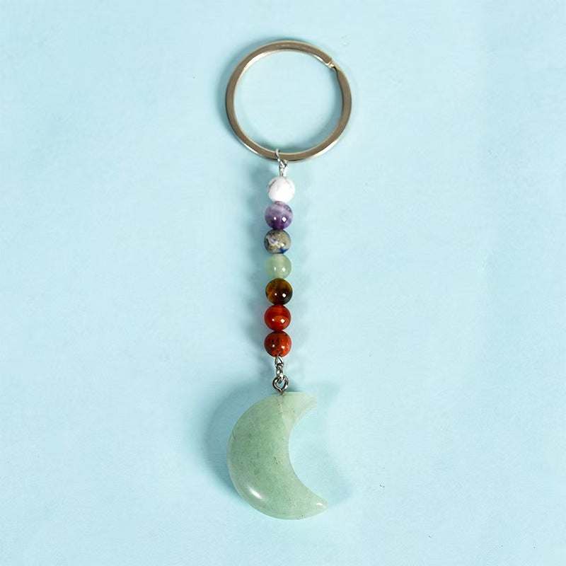 Moon Crystal Keychain — Chakra Healing & Energy Balancing