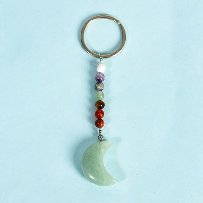 Moon Crystal Keychain — Chakra Healing & Energy Balancing