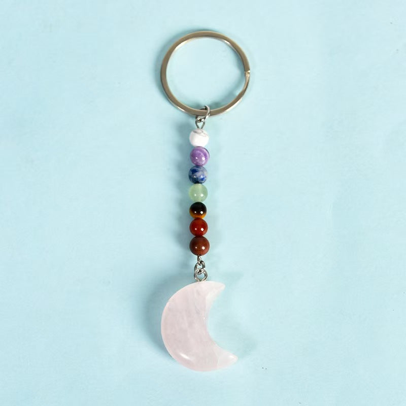 Moon Crystal Keychain — Chakra Healing & Energy Balancing