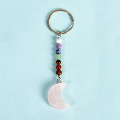 Moon Crystal Keychain — Chakra Healing & Energy Balancing