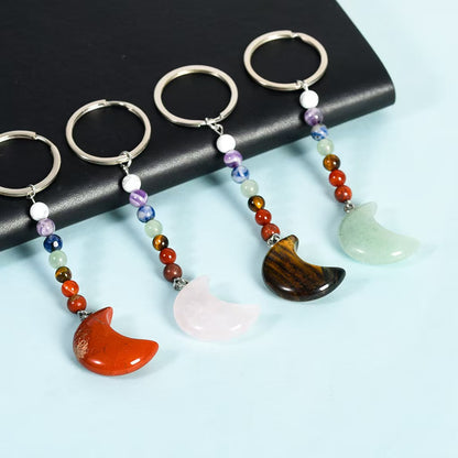 Moon Crystal Keychain — Chakra Healing & Energy Balancing