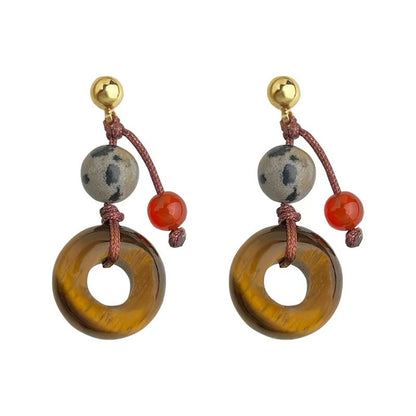 Tiger Eye Crystal Drop Earrings – Balance & Vitality ✨