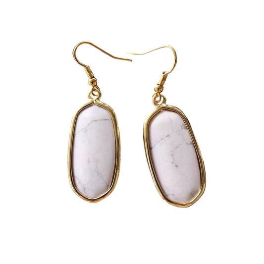 White Howlite Crystal Earrings – Calm, Sleep & Inner Peace