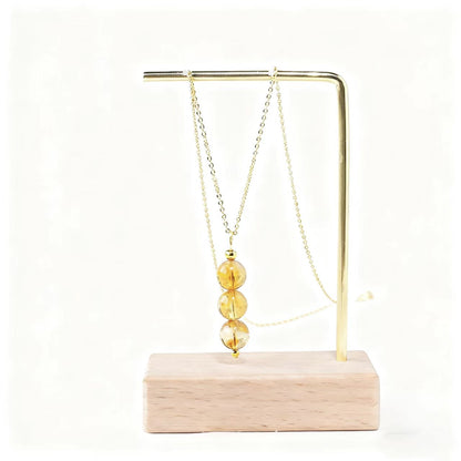 Crystal Healing Bead Necklace – Natural Gemstone Pendant (8mm Beads)