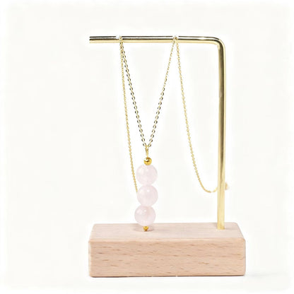 Crystal Healing Bead Necklace – Natural Gemstone Pendant (8mm Beads)