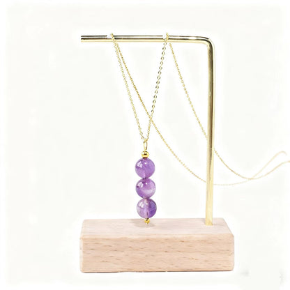 Crystal Healing Bead Necklace – Natural Gemstone Pendant (8mm Beads)