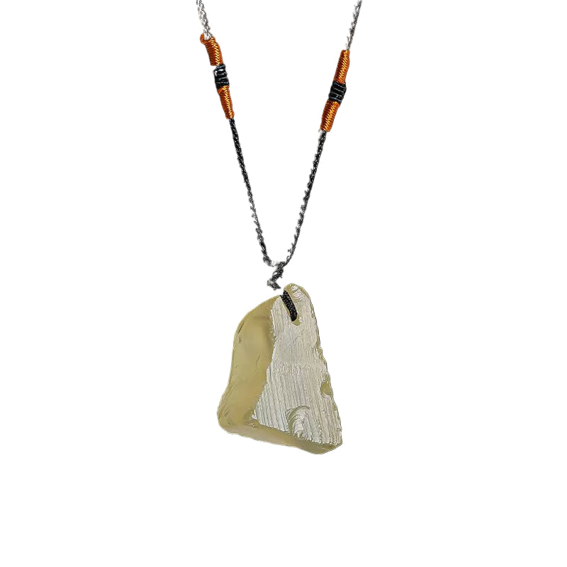Raw Crystal Necklace – Elemental Healing Pendant on Black Rope