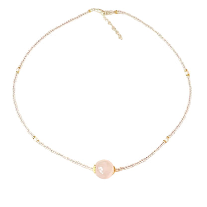 Rose Quartz Healing Necklace – Heart Chakra Crystal Energy 🌸