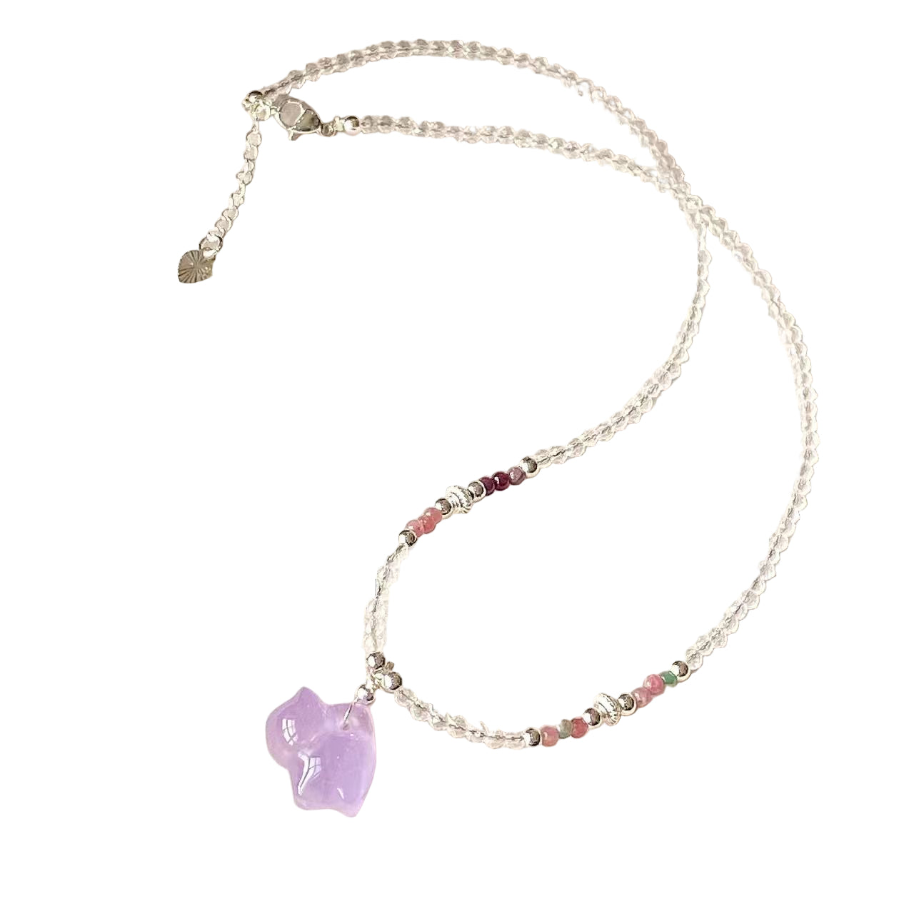 Healing Crystal Cat Pendant Necklace – Citrine & Multi-Stone