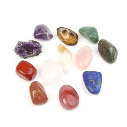 Chakra Crystal Energy Box – 12 Natural Gemstones for Healing & Balance
