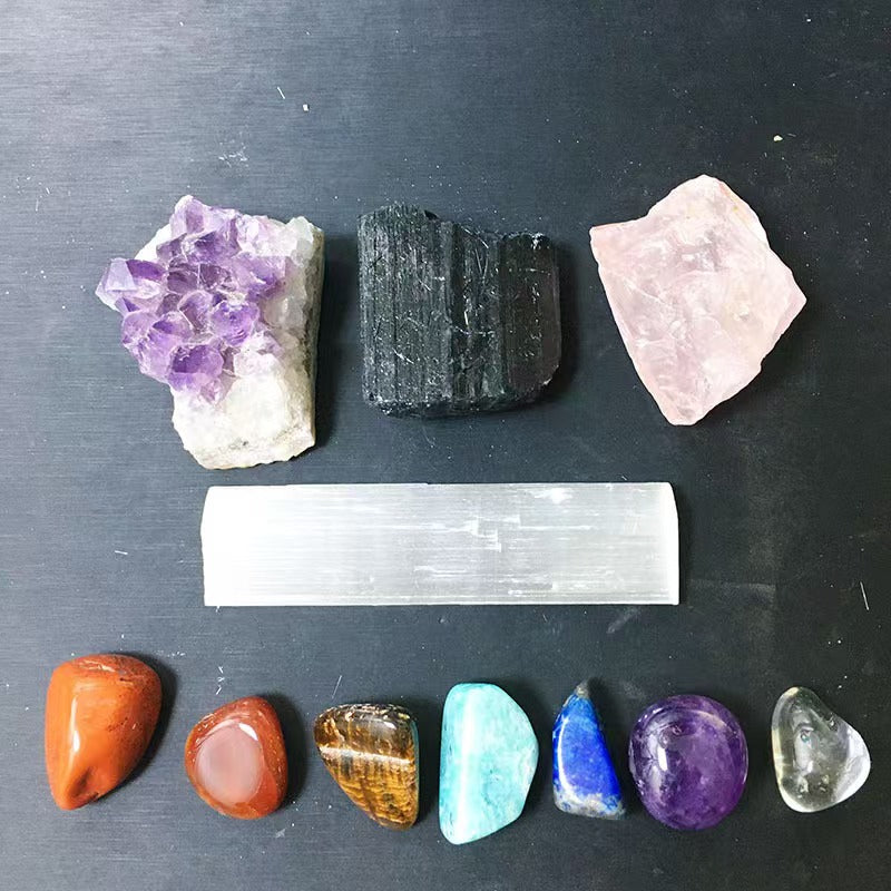 Natural Crystal Energy Box – Raw Healing Stones Set for Chakra Balance