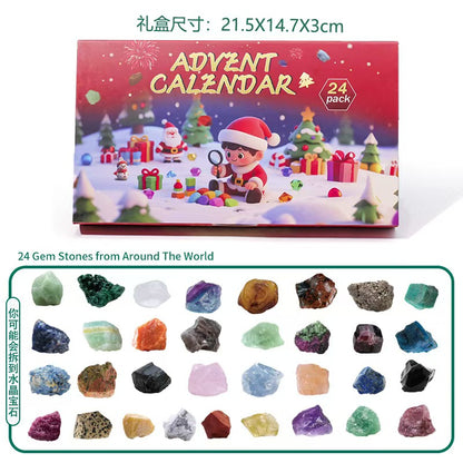 Christmas Crystal Advent Calendar – 24 Natural Gemstones Discovery Box