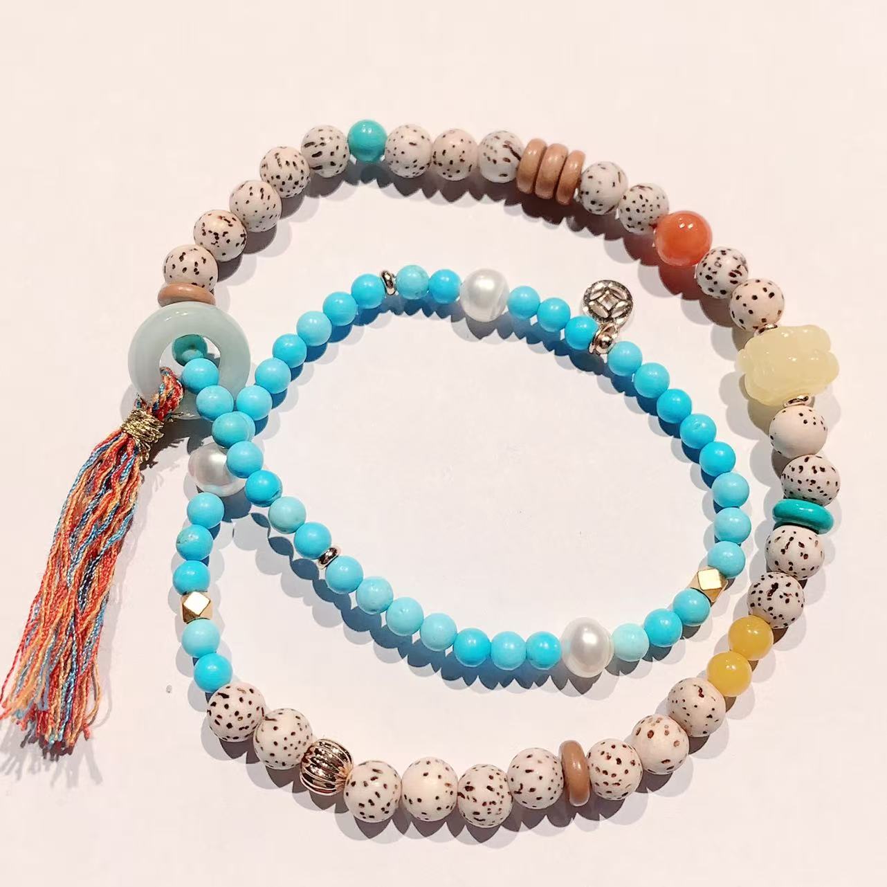 Ethnic Mountain Breeze Double-Layer Healing Bracelet – Bodhi & Gemstone Energy