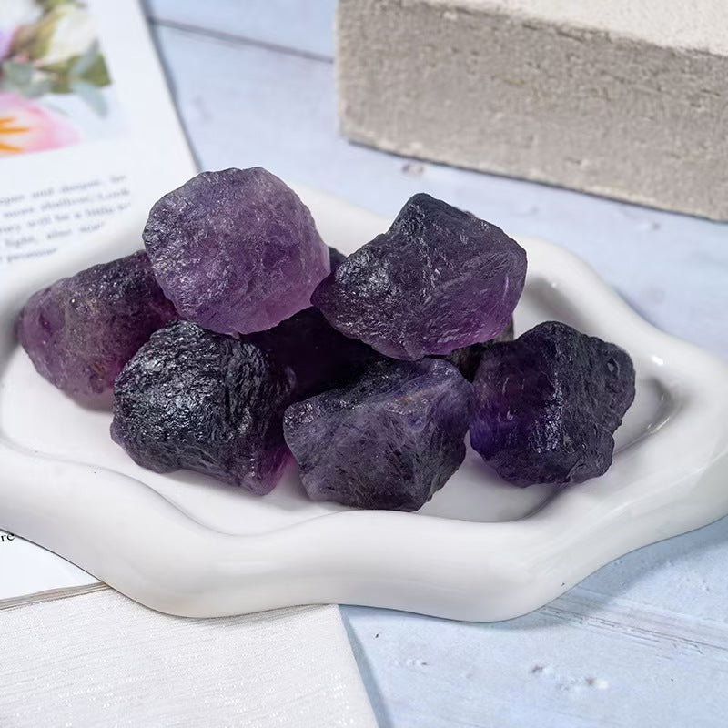 Raw Purple Fluorite Stones – Natural Healing Crystal for Decor Cleansing & Diffuser