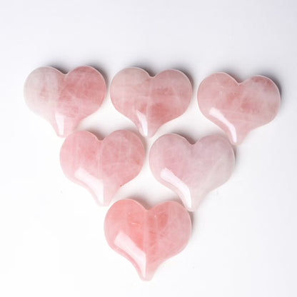 Rose Quartz Heart Palm Stone – Fire Element Crystal for Love & Healing