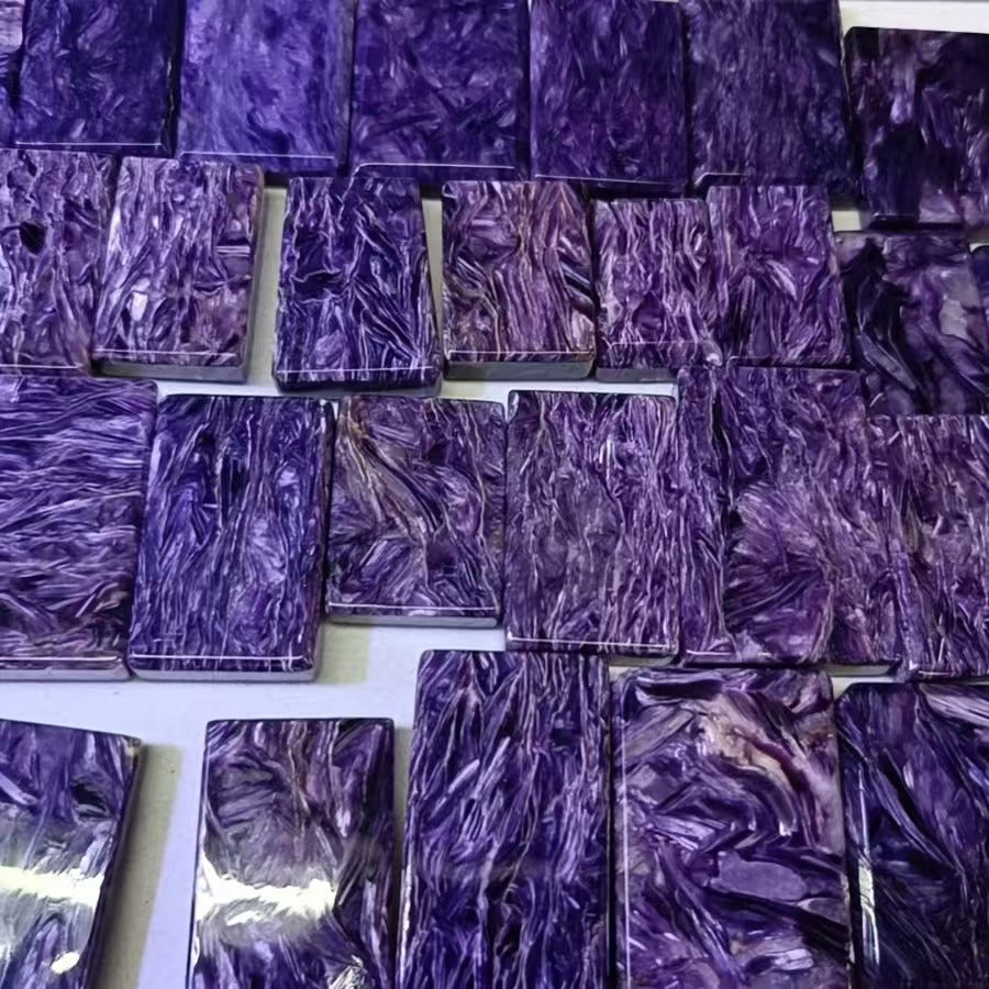 Purple marbled tiles arranged in a pattern